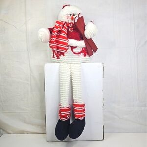 Setting Snowman Noel Red Sky Red Jacket Christmas Decoration Black Boot NWT